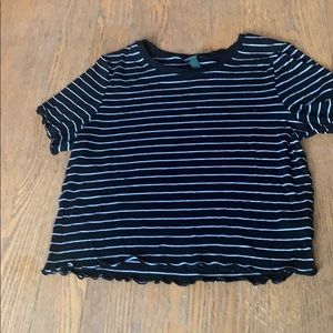 Striped crop t